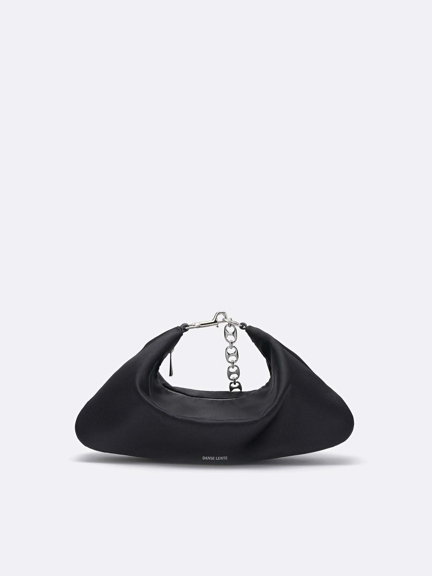 Big Misty Satin Shoulder Bag - Black