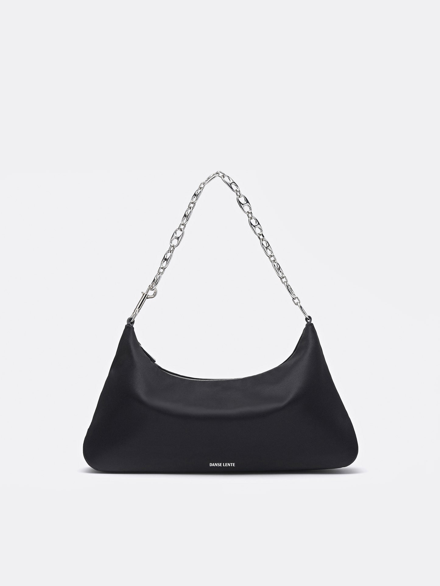 Big Misty Satin Shoulder Bag - Black