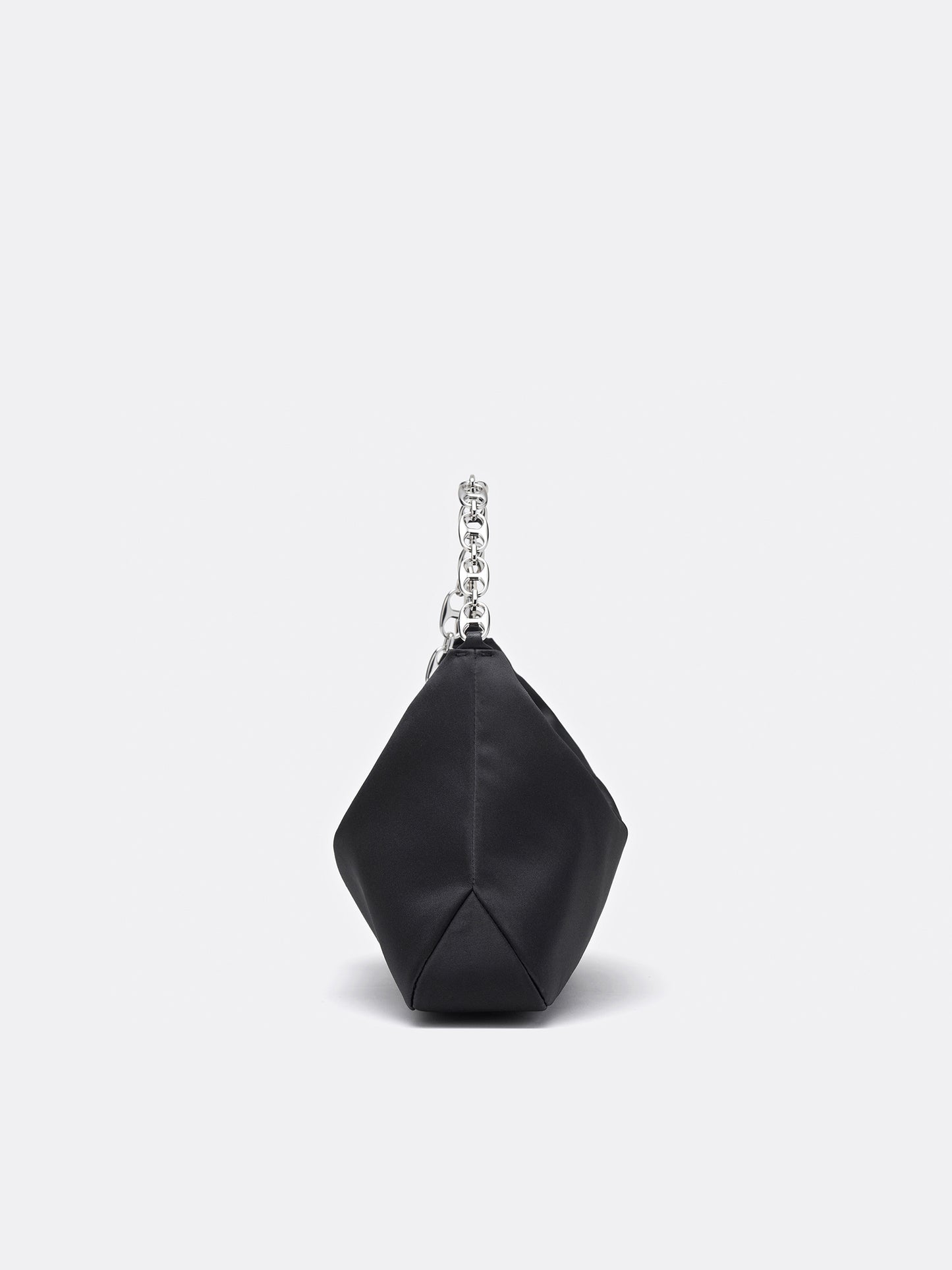 Big Misty Satin Shoulder Bag - Black