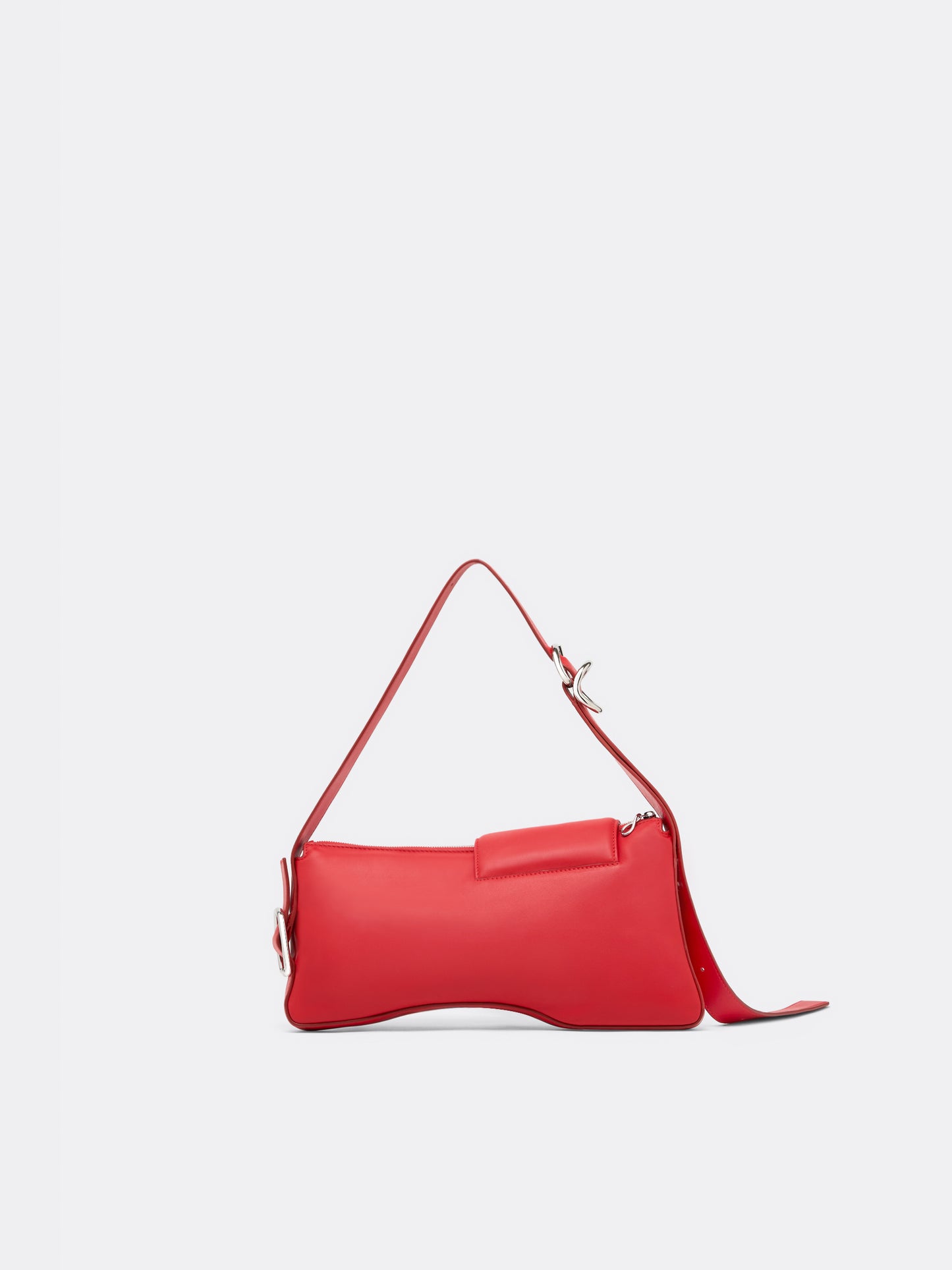 Duo Pocket Cotton Padded Shoulder Bag - Tomato