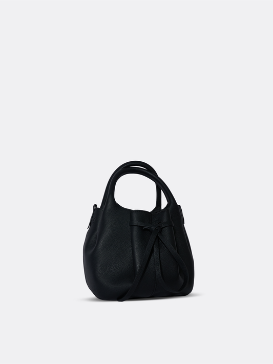 Myah Small Knotted Bucket Bag - Black