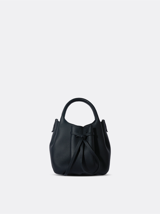 Myah Small Knotted Bucket Bag - Black