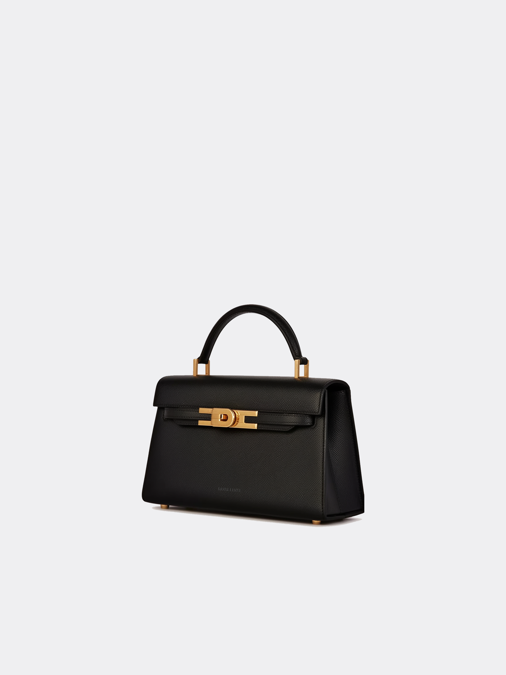 Louisa Leather Top Handle Bag - Black